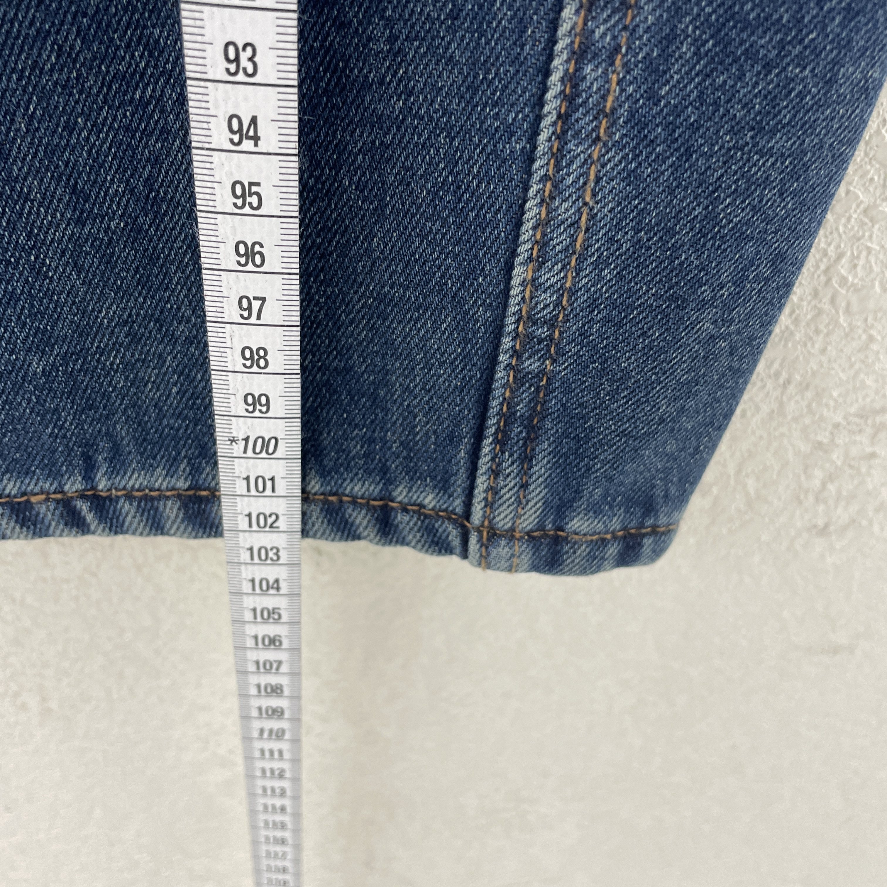 HYFS JEANS红提子16638牛仔裤女高腰显瘦复合厚绒保暖弯刀牛仔裤 - 图1