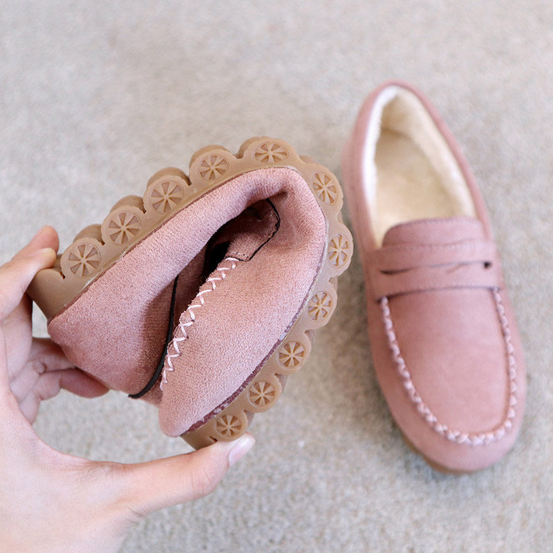 秋冬季新款保暖毛毛豆豆鞋平底棉鞋加绒低跟牛筋底底孕妇懒人女鞋,淘宝优惠券,粉丝福利购,淘宝优惠卷