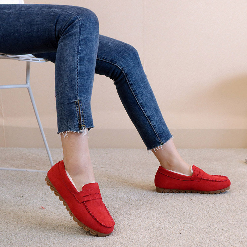 秋冬季新款保暖毛毛豆豆鞋平底棉鞋加绒低跟牛筋底底孕妇懒人女鞋,淘宝优惠券,粉丝福利购,淘宝优惠卷