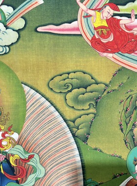 藏式唐卡佛像挂画客厅装饰画玄关走廊挂画53×83厘米