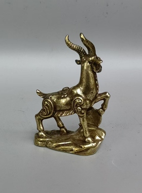 合金羊铜雕小摆件古风铜器文玩茶宠古风怀旧装饰品艺术小摆件