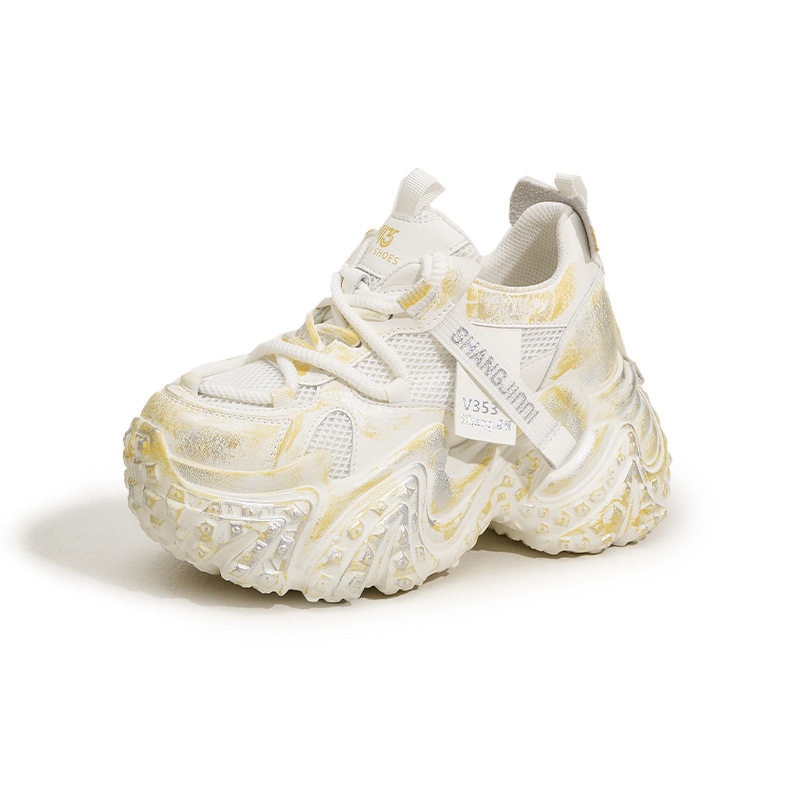 内增高老爹鞋女款2026春季新款擦色脏脏鞋百搭网面运动鞋厚底女鞋,淘宝优惠券,粉丝福利购,淘宝优惠卷