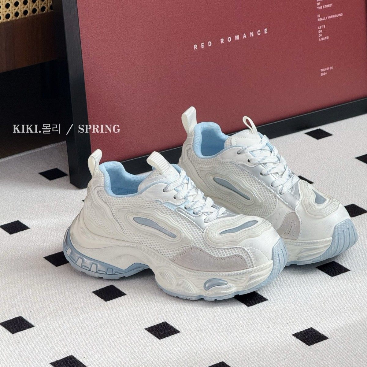 韩版小众ins设计感2026早春新款做旧厚底增高休闲运动老爹鞋轻便,淘宝优惠券,粉丝福利购,淘宝优惠卷