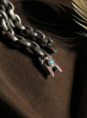 跋折罗游牧风苍穹之心松石银手链