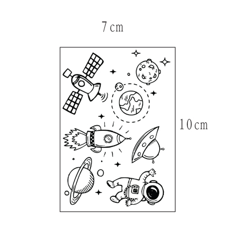 草本果汁重返地球纹身贴宇航员宇宙飞船星球UFO火箭地球火星小图 - 图2