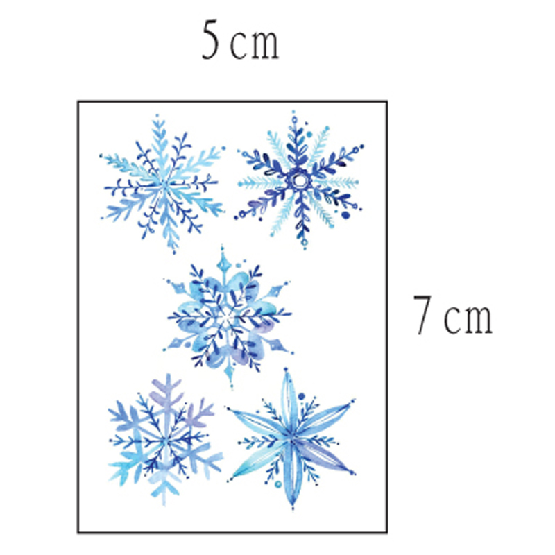 枝爷雪花纹身贴少女学院淡彩手绘ins耳朵手指锁骨白雪冰晶雪精灵 - 图2