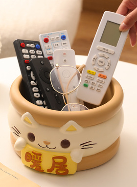 奶油风猫咪钥匙玄关收纳树脂摆件 家居乔迁客厅办公桌面装饰礼品