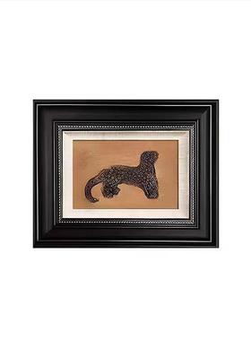 屿物为居 复古轻奢样板间书房书架现代装饰画摆件大理石书档软装