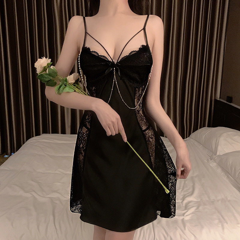 性感睡衣女冰丝带胸垫吊带睡裙夏季薄款法式纯欲风丝绸睡衣,淘宝优惠券,粉丝福利购,淘宝优惠卷