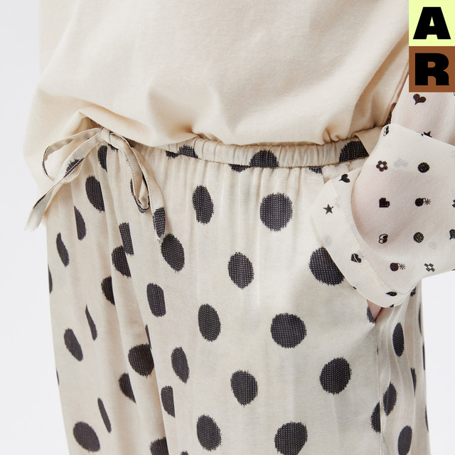 AR optical illusion polka dot ກາງເກງສີຂາວກາງເກງກາງເກງຂອງແມ່ຍິງໃນລະດູຮ້ອນສາມາດນຸ່ງໃສ່ນອກກາງເກງຍາວ pajamas ກາງເກງກາງແຈ້ງ