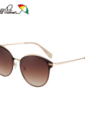 花雨伞女士圆脸大框茶色太阳镜