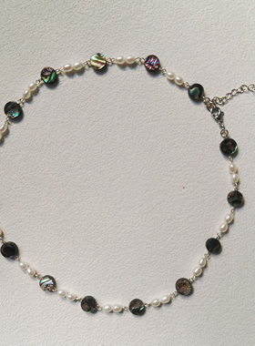 华丽复古鲍鱼贝珍珠项链