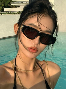 防晒猫眼字母B美式复古男女墨镜