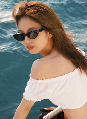 太阳镜2024新款GM三角猫眼高级感