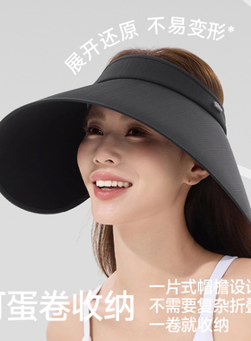 蕉下灯罩帽黑胶防晒帽全脸