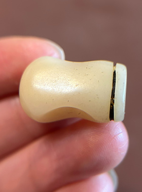 14mm白色玉化驼骨牦牛骨三通复古朴素面一体式大孔道藏传文玩配饰