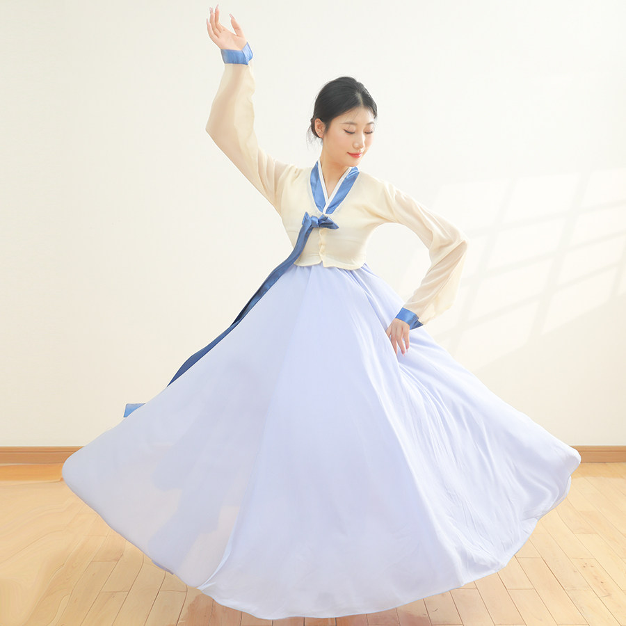 朝鲜舞蹈表演少数民族风套装演出练功服装女新款成人雪纺上衣长裙,淘宝优惠券,粉丝福利购,淘宝优惠卷