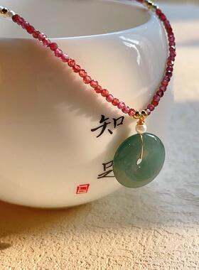 天然红宝石锁骨链轻奢小众设计感