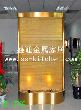 欧式流水喷泉水幕墙流水屏风玻璃流水墙客厅隔断玄关摆件水帘水