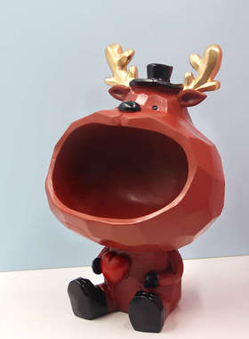 入户进门口放钥匙收纳摆件轻奢玄关客厅招财鹿鞋柜装饰品北欧现