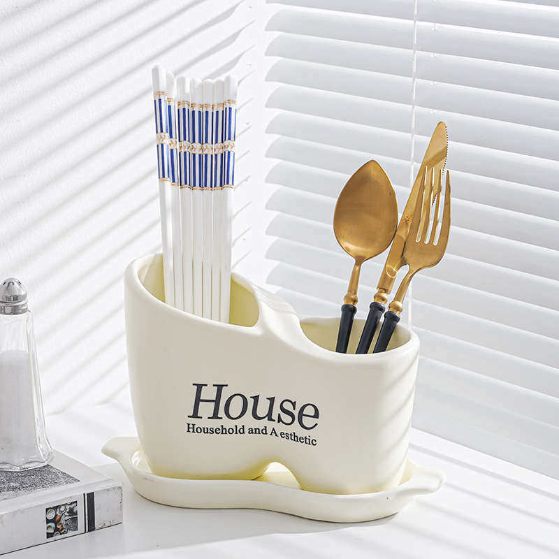 筷子盒筷子筒陶瓷轻奢简约收纳架沥水厨房筷子笼家用快子搂筷子桶,淘宝优惠券,粉丝福利购,淘宝优惠卷