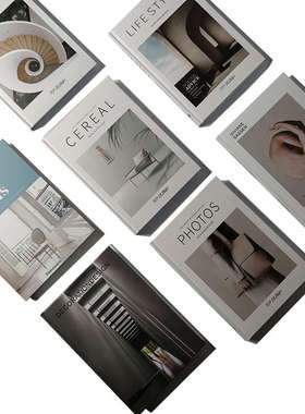 酒店售楼处外文书彩色简约现代风格样板间书房英文装饰仿真书摆件