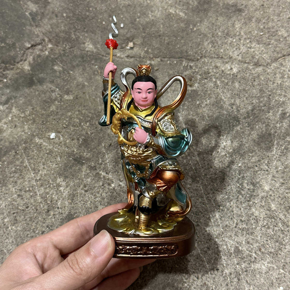 敦煌树脂中 单轮金站/元帅 佛像24坛k哪吒摆件4三太子寸神像