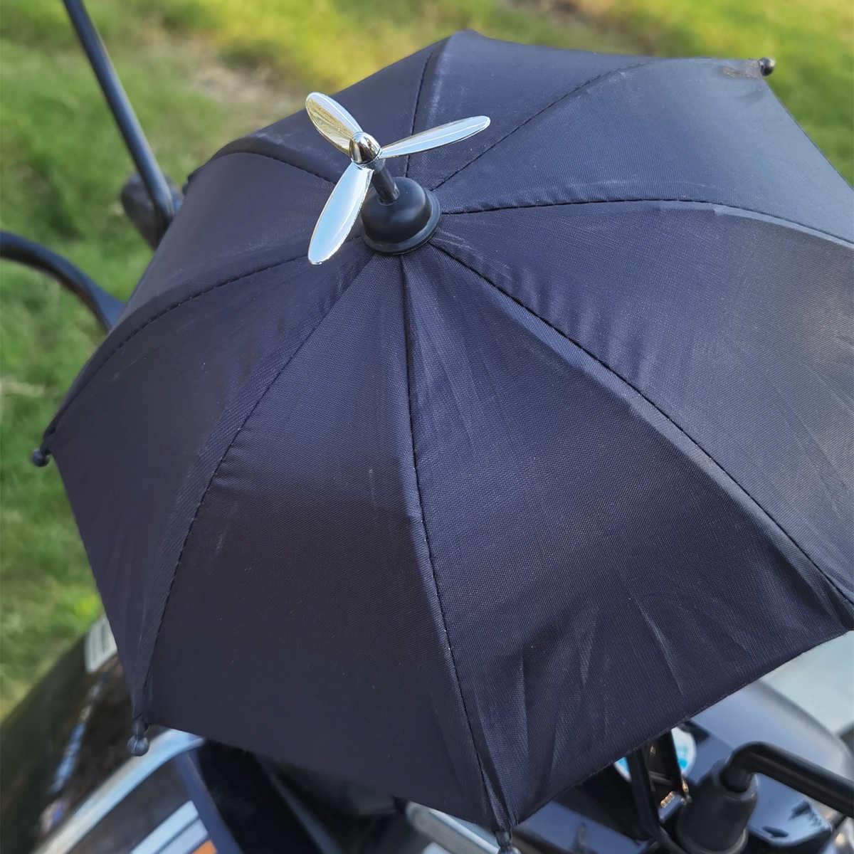 电动车手机导航支架小雨伞机车架竹蜻蜓迷你伞遮阳防雨外卖员通 - 图0