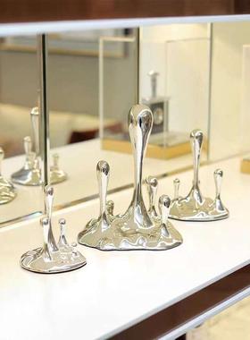 欧式创意电镀水滴形创意摆件客厅样板间电视柜茶几玄关家居装饰品