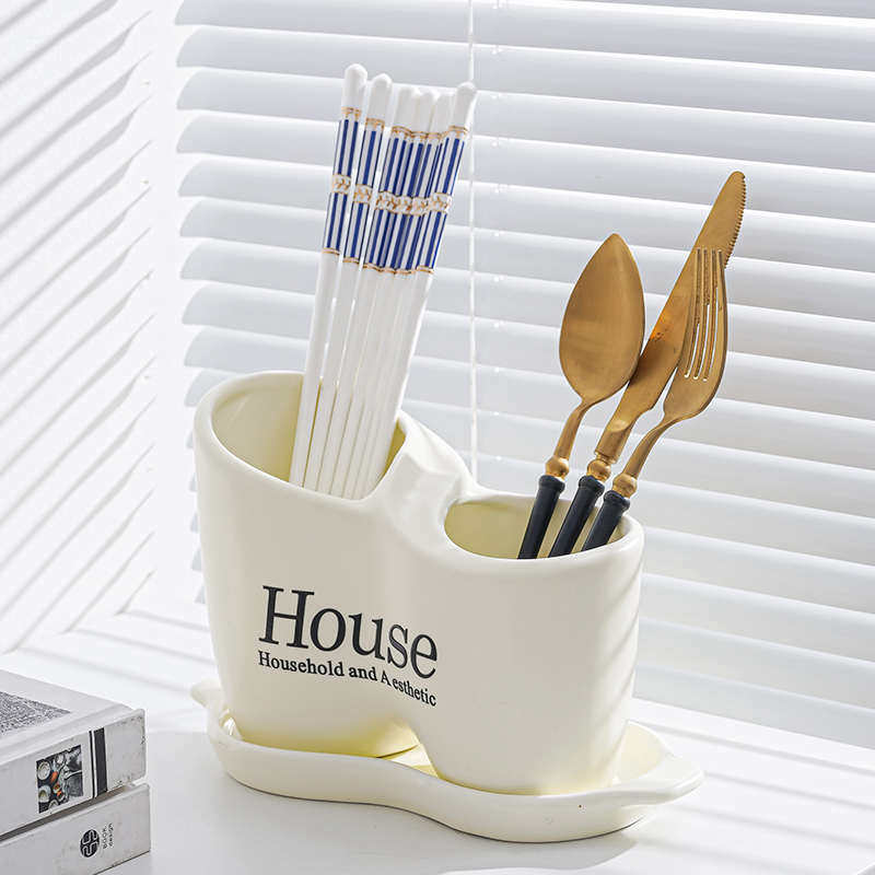 筷子盒筷子筒陶瓷轻奢简约收纳架沥水厨房筷子笼家用快子搂筷子桶,淘宝优惠券,粉丝福利购,淘宝优惠卷