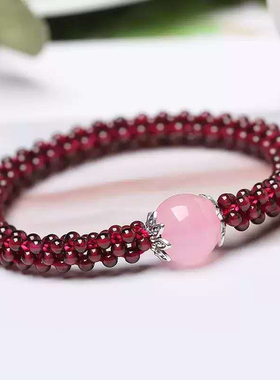 石榴石编制时尚风原创送礼手串