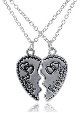 唯美吊坠项链唯美心形好朋友项链