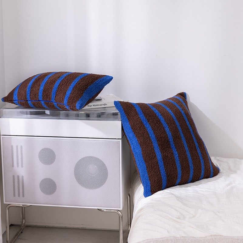 美拉德复古条纹抱枕双面半边绒针织腰枕抱枕客厅卧室样板间靠枕垫,淘宝优惠券,粉丝福利购,淘宝优惠卷