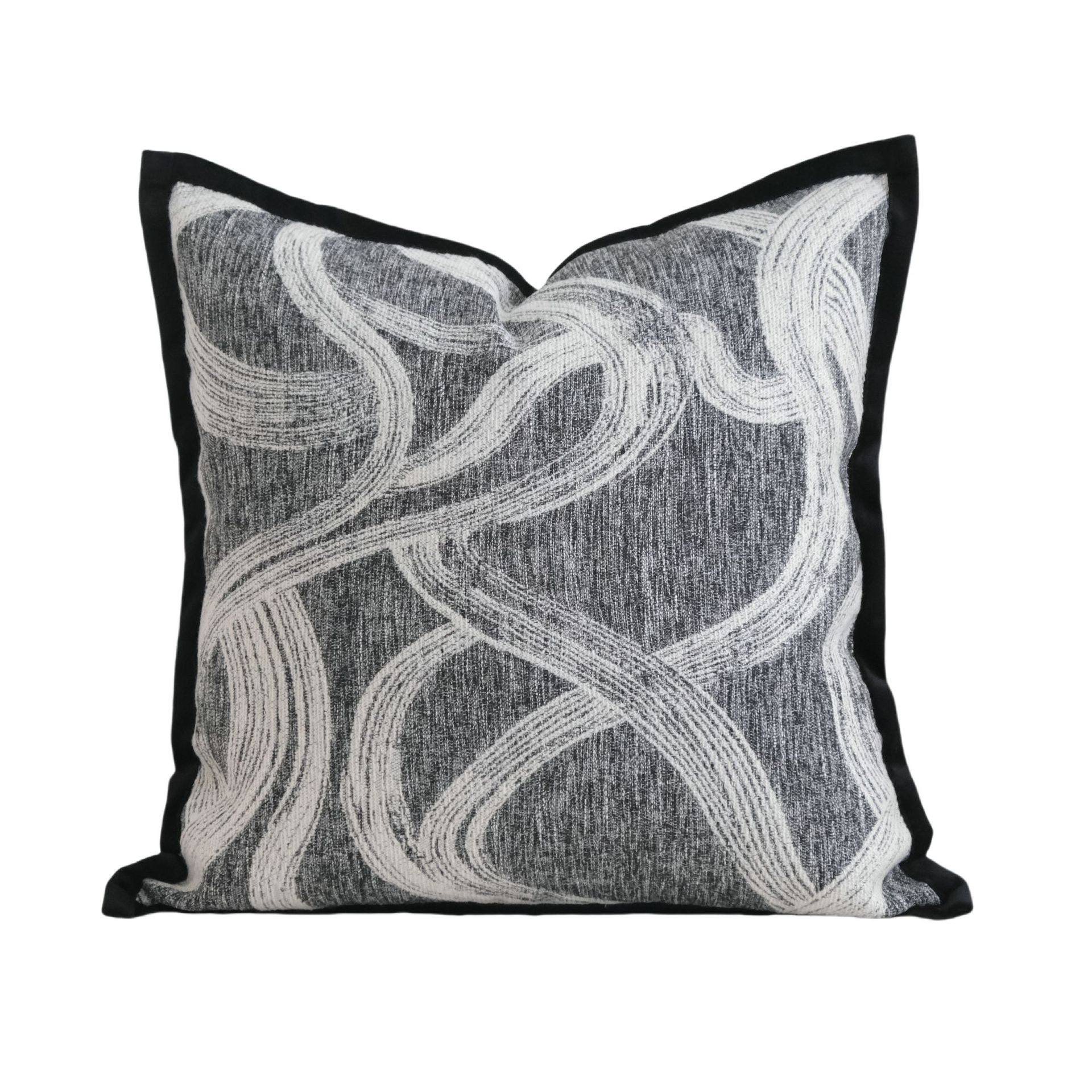 简约高级感黑边抱枕ins风腰枕抱枕套沙发靠垫酒店样板间靠枕套,淘宝优惠券,粉丝福利购,淘宝优惠卷