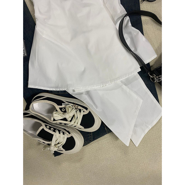 Qingya Girl Original Sleeveless V-neck Bow Tie Waist Shirt Women's Summer Design Niche White Top