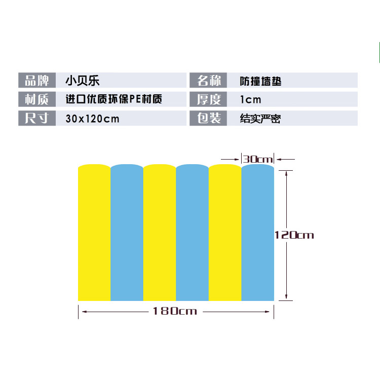 幼儿园教室防撞墙贴走廊床边墙围软包儿童乐园护墙垫海绵自粘墙裙 - 图3