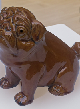 唐三彩陶瓷狗摆件十二生肖工艺品