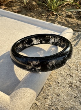 精品天然黑发手镯本命年水晶女款水晶手串