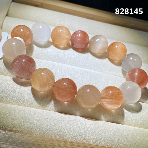 天然顺发猫眼粉色兔毛发水晶手链彩粉色发晶多圈手串女款饰品礼物 - 图1