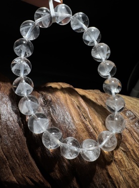 天然白水晶手链金字塔手链男女款单圈手串饰品礼物