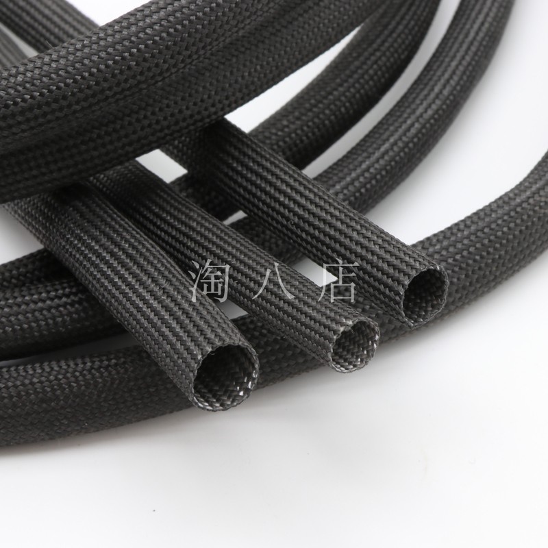 黑色高温管 1mm~30mm 耐600℃高温套管 纤维管 锭纹管 - 图0