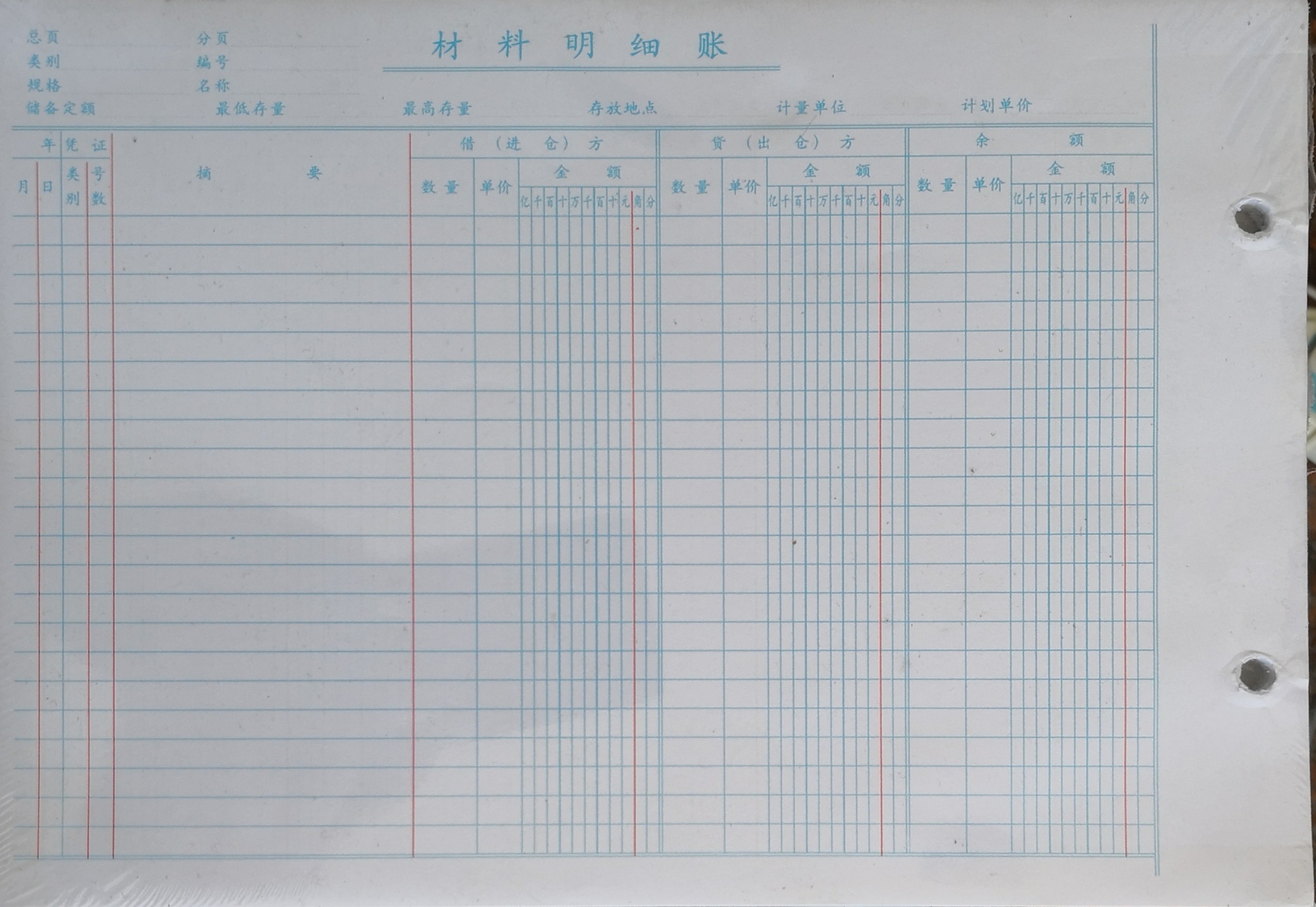 三栏明细账财务管理费用固定资产产成品实物出入数量材料账本账页 - 图1