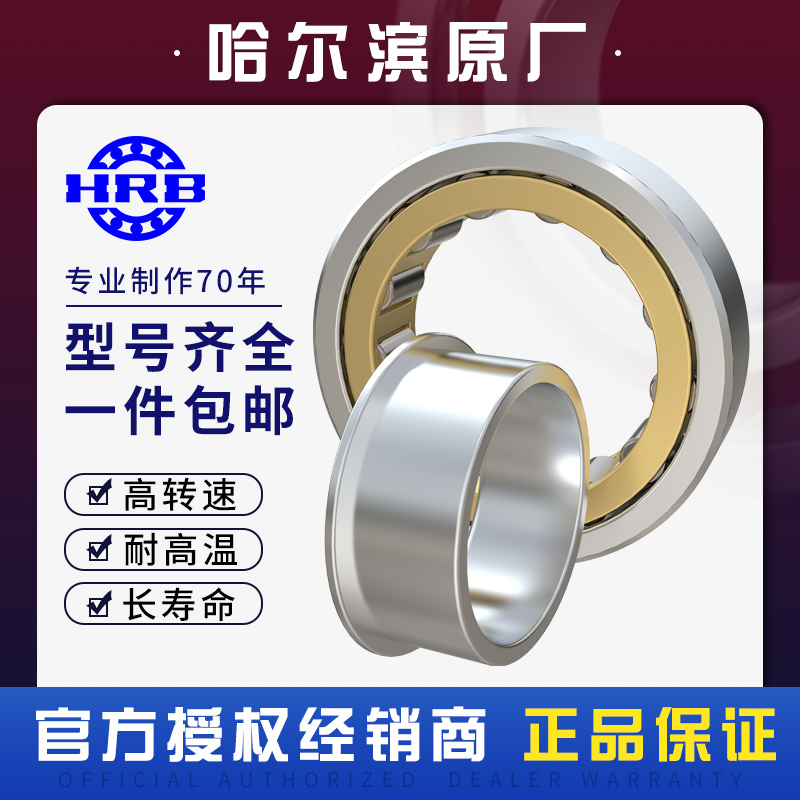 哈尔滨轴承NJ2205EM S0 C3短圆柱滚子轴承内径25mm外径52mm - 图0