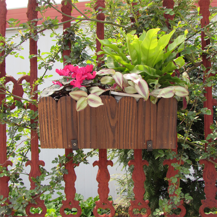 户外花箱防腐木质大花盆长方形花槽特大长条型花池阳台庭院种菜箱-图2