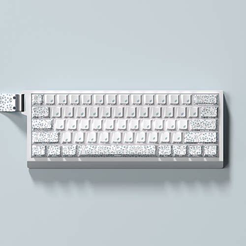 印花键帽原厂高度PBT材质侧刻透光适配60/63/64/68键盘Ez63 ace60 - 图0