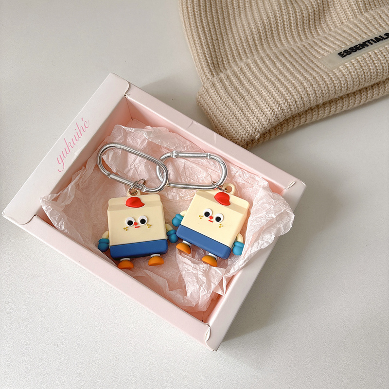 NUOPAISI适用苹果AirTag保护套airtags卡通小熊饼干链air防丢器tag定位壳钥匙扣环追踪器猫项圈挂绳硅胶 - 图1