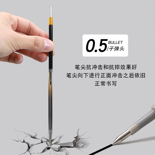晨光按动笔芯0.5子弹头按动中性笔替芯黑色红色蓝色k35笔芯g-5按压式笔芯老师专用红墨蓝色笔签字g5碳素笔芯 - 图2