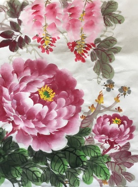 宝墨轩书画小品牡丹花画