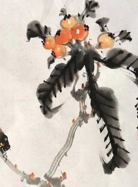 手绘国画花鸟小品画客厅挂画无款