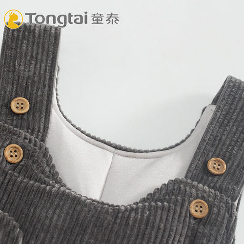 童泰18秋冬新款婴幼儿休闲纯棉背带裤男女宝夹棉连体裤长裤外出裤 - 图1